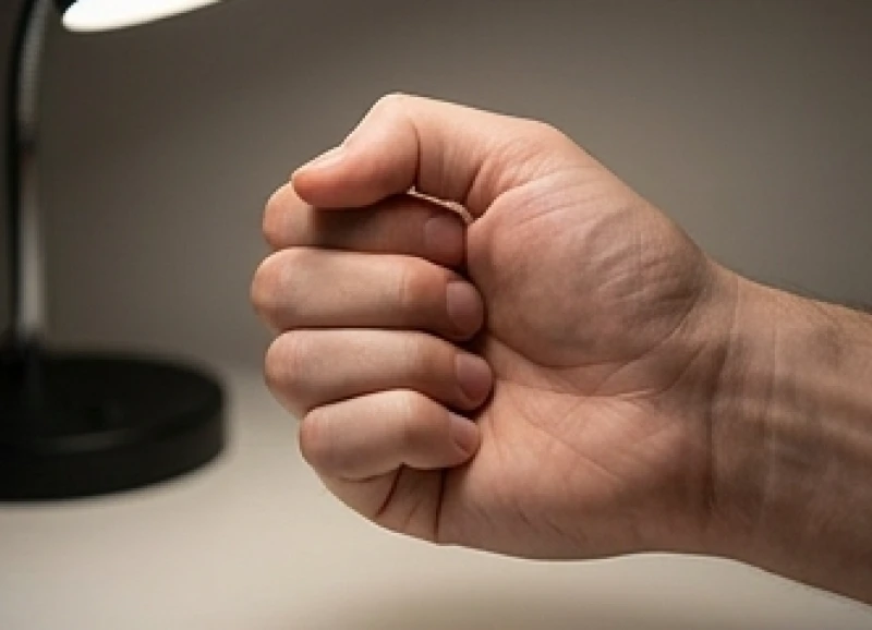 Bàn tay gập hờ tạo bóng đổ để quan sát đường tử tức mọc trên đường hôn nhân