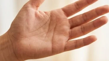 Cận cảnh lòng bàn tay với các nếp gấp gò Thủy Tinh rõ nét thể hiện cách xem số con qua chỉ tay chính xác