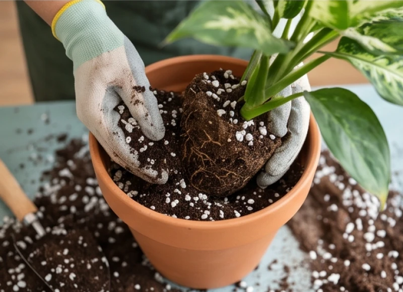 Cây trồng trong nhà hợp tuổi Dần: Ngũ hành và vị trí đặt 10 Xới tơi lớp đất mặt và kiểm tra bộ rễ khi cây cảnh có dấu hiệu úng nước