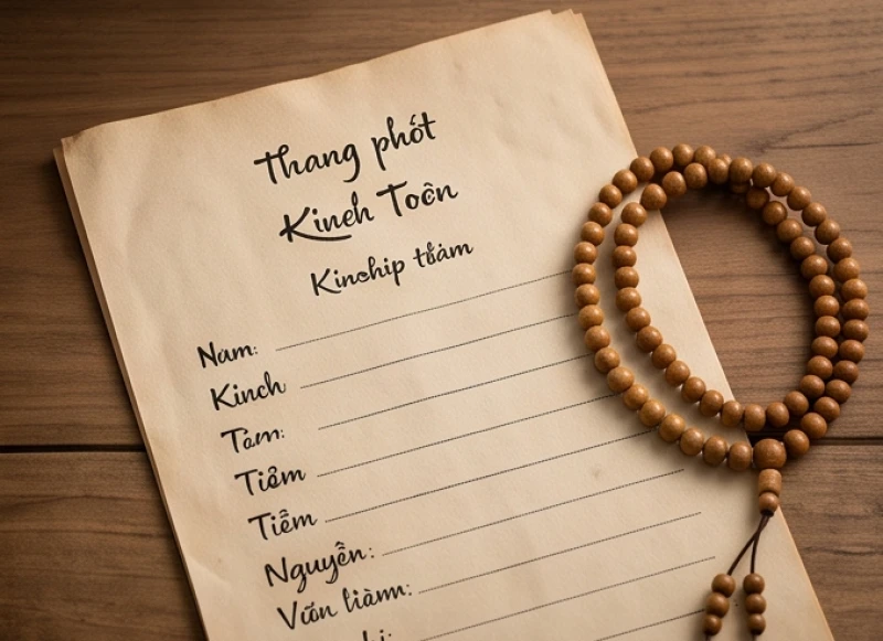 Bản nháp ghi chú đại từ xưng hô trên bài văn khấn cho người mới mất