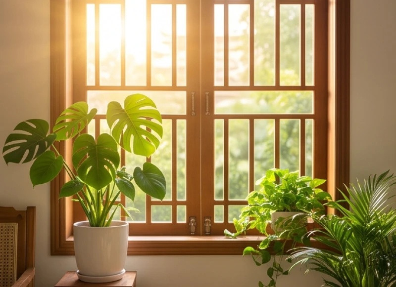 Ánh nắng ban mai ấm áp chiếu qua cửa sổ mang lại cảm giác bình yên, đại diện cho những điềm lành