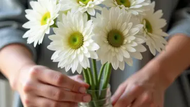 Cắm hoa cúc trắng tinh khôi