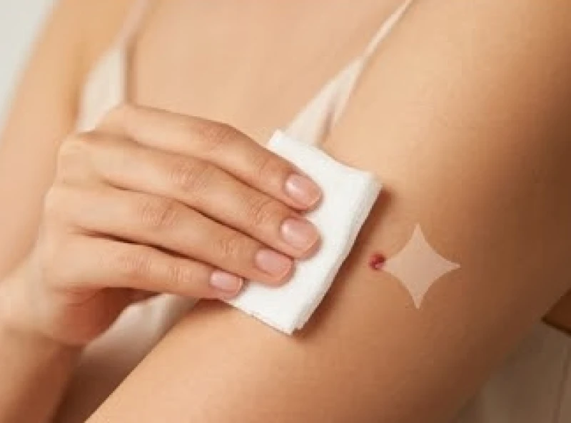 Sử dụng gạc y tế sạch ấn nhẹ lên vết xước ở mao mạch để cầm máu nhanh chóng và ngăn vi khuẩn xâm nhập