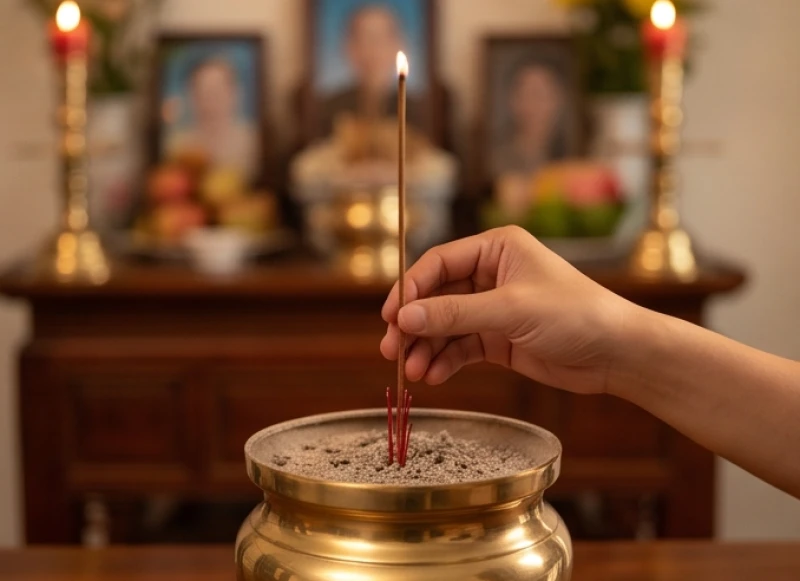 Có cần đọc văn khấn thành tiếng không: Quy tắc chọn âm lượng chuẩn 6 Đôi bàn tay cắm nén nhang ngay ngắn vào bát hương trước khi chắp tay khấn