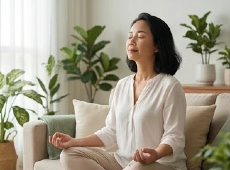 Tử vi trọn đời tuổi Ất Mão 1975 nữ mạng: Diễn biến & hóa giải 3 Người phụ nữ nhắm mắt thư giãn để cân bằng cảm xúc sau những giờ làm việc căng thẳng