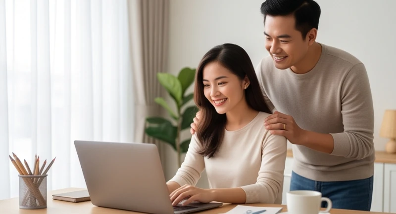Tình duyên tuổi Mùi năm 2026: Chi tiết từng tuổi và lịch cưới 2 Người phụ nữ làm việc trên máy tính xách tay trong khi người chồng đặt tay lên vai động viên
