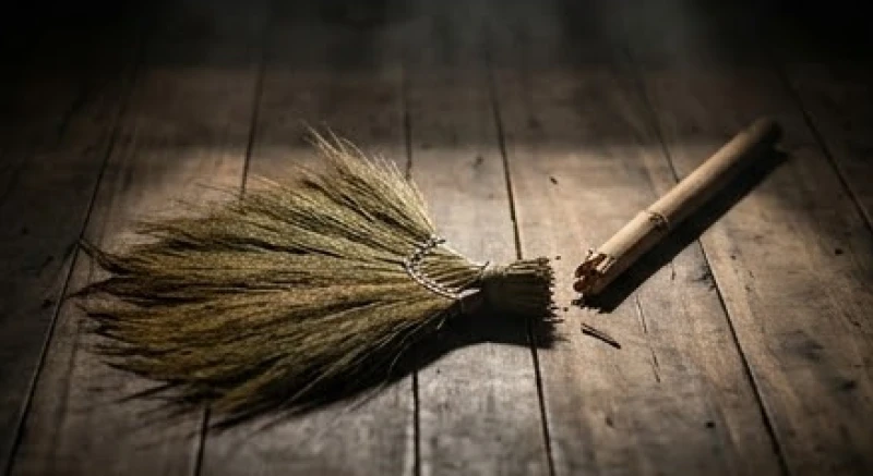 Mơ thấy quét nhà: Giải mã điềm báo, con số lộc và cách hóa giải 4 Cây chổi đót bị gãy làm đôi nằm trên mặt sàn cảnh báo nguy cơ rạn nứt trong các mối quan hệ hoặc trục trặc tài chính