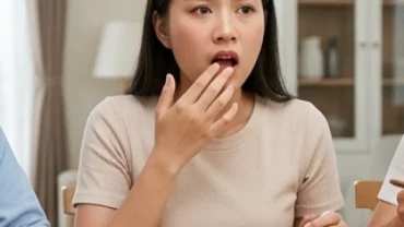Người phụ nữ có biểu cảm bất ngờ và đau nhẹ khi vô tình cắn vào lưỡi là điềm gì báo hiệu sự việc sắp tới
