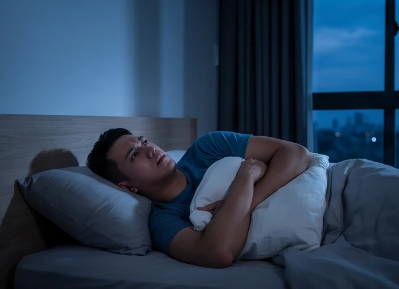 Mơ thấy công việc không thuận lợi: Điềm báo và số đẹp 6 Người đàn ông trằn trọc không ngủ được trên giường vào lúc nửa đêm do áp lực dự án