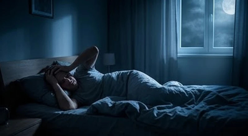 Mơ thấy bắn nhau: Giải mã điềm báo, ý nghĩa tâm lý và con số chuẩn 1 Một người phụ nữ đang trằn trọc và ôm đầu trên giường ngủ vì áp lực công việc