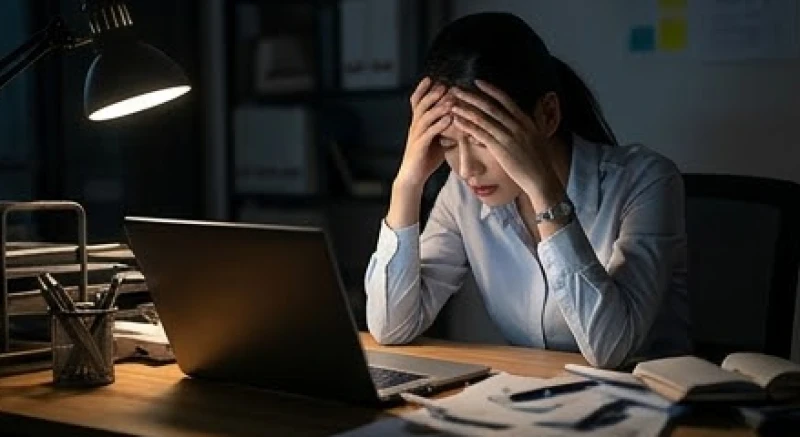 Mơ thấy bạn thân chết: Giải mã tâm lý và cách xử lý thực tế 5 Nữ nhân viên văn phòng gục đầu mệt mỏi trên bàn làm việc giữa đêm khuya với đống tài liệu ngổn ngang