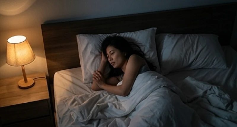 Bóng đen của người phụ nữ trằn trọc trên giường do áp lực tâm lý tạo ra ảo giác côn trùng bò