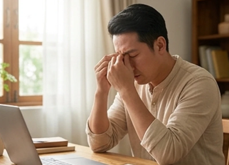 Sức Khỏe Tuổi Sửu: Hồ Sơ Bệnh Lý Trọn Đời Theo 5 Nạp Âm 2 Nhân viên văn phòng mệt mỏi day trán do những cơn đau đầu co thắt và rối loạn tâm lý liên tục