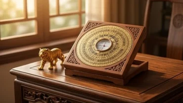 La bàn phong thủy bằng gỗ khắc tinh xảo giải đáp canh dần 1950 mệnh gì chuẩn xác