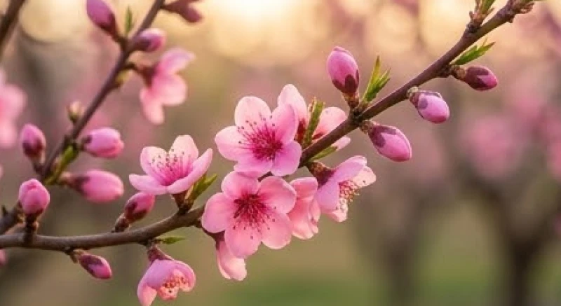 Mơ Thấy Hoa Màu Hồng: Giải Mã Điềm Báo & Bộ Số May Mắn 4 Cành hoa đào mùa xuân nở rộ những cánh hoa màu hồng cùng nhiều nụ chúm chím mang vượng khí