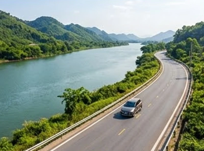 Văn khấn Đền Đông Cuông: Trình tự dâng lễ và bài cúng từng ban 5 Khung cảnh tuyến đường nhựa êm ái men theo bờ sông Hồng dẫn thẳng tới bãi đỗ xe của đền