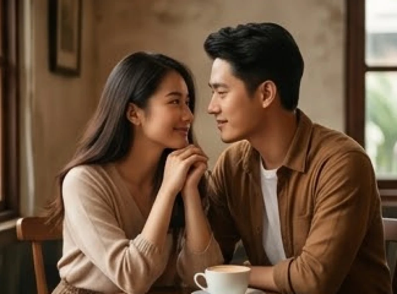 Tình duyên tuổi Thìn năm 2026: Lịch cưới hỏi và mẹo phong thủy 7 Hai bạn trẻ đang ngồi tâm sự vui vẻ và thấu hiểu nhau bên ly cà phê trong không gian yên tĩnh