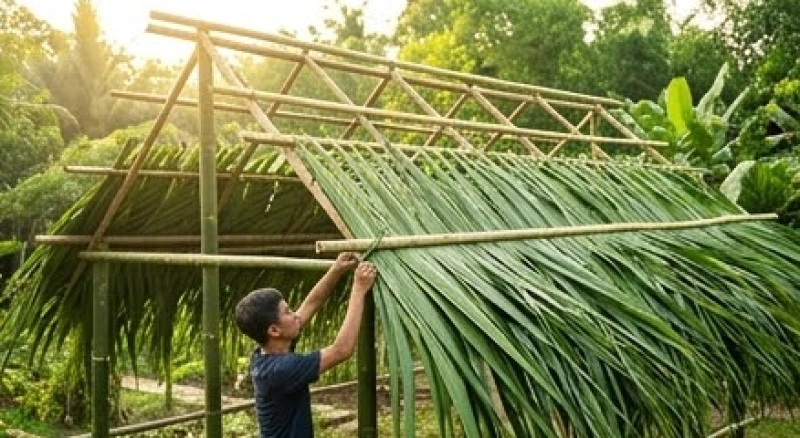 Mơ thấy nhà lá: Giải mã điềm báo lành dữ & sổ mơ chi tiết 6 Quá trình cất dựng một nếp nhà mới bằng vật liệu lá dừa nước mộc mạc mang theo hy vọng tươi sáng