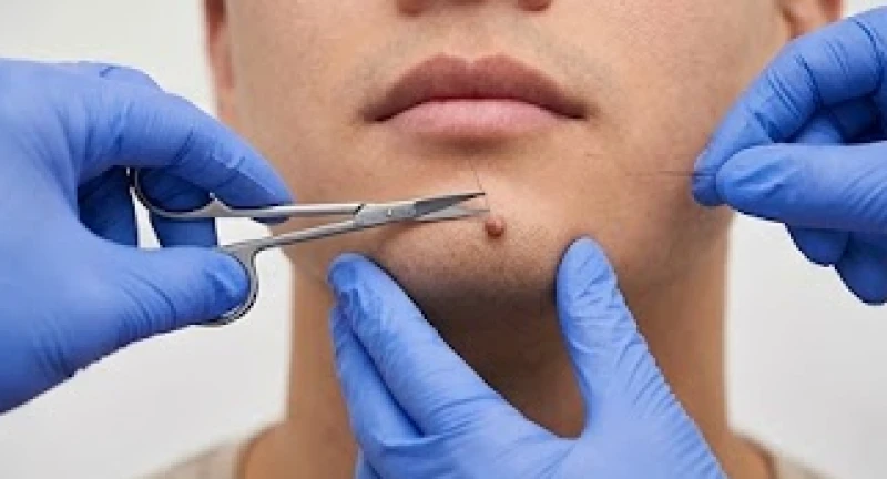 Nốt ruồi dưới cằm nam: Giải mã tướng số và bảng giá tẩy y khoa 5 Thao tác dùng kéo y tế loại nhỏ cắt tỉa sợi lông mọc trên nốt ruồi dưới cằm nam giới an toàn