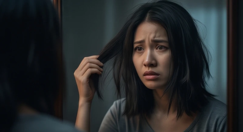 Mơ thấy cắt tóc: Giải mã điềm báo lành dữ và con số may mắn 5 Gương mặt thất vọng của người phụ nữ khi chạm vào mái tóc bị cắt hỏng, không đều đặn của mình