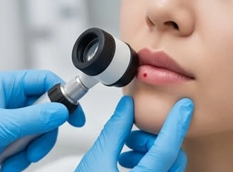 Nốt ruồi ở môi: Ý nghĩa tướng số nam nữ và lưu ý tẩy an toàn 1 Hình thái nốt ruồi ở môi được soi dưới lăng kính y khoa để kiểm tra hắc sắc tố