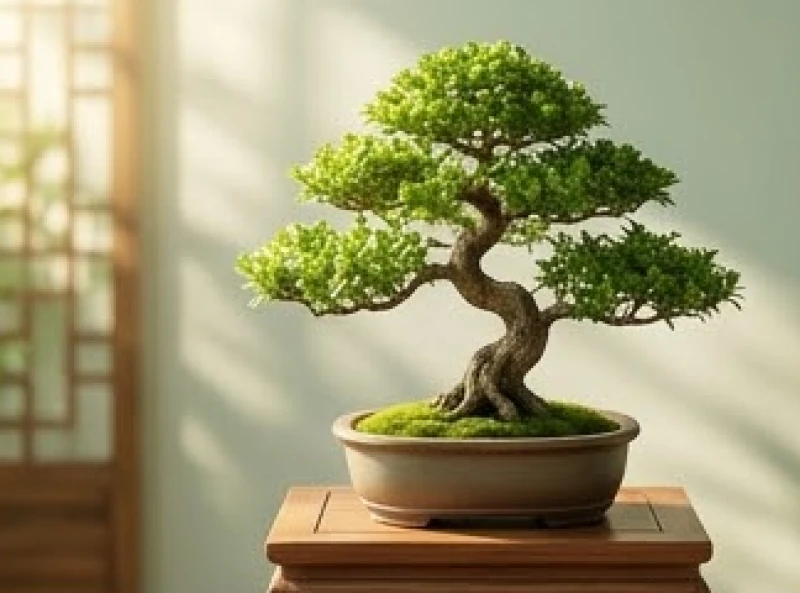 Chậu cây cảnh bonsai sinh trưởng xanh tốt tượng trưng cho bản mệnh Bình Địa Mộc của gia chủ sinh năm 1958