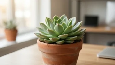 Chậu sen đá mini để bàn làm việc đại diện cho cây để bàn hợp tuổi dậu sinh tài lộc
