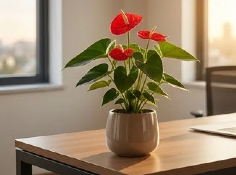 Mậu Dần 1998 mệnh gì: Luận nạp âm, cung mệnh và cách bổ khuyết 10 Chậu cây Hồng Môn đỏ rực rỡ đặt góc bàn làm việc giúp tiêu trừ sát khí của hướng Lục Sát