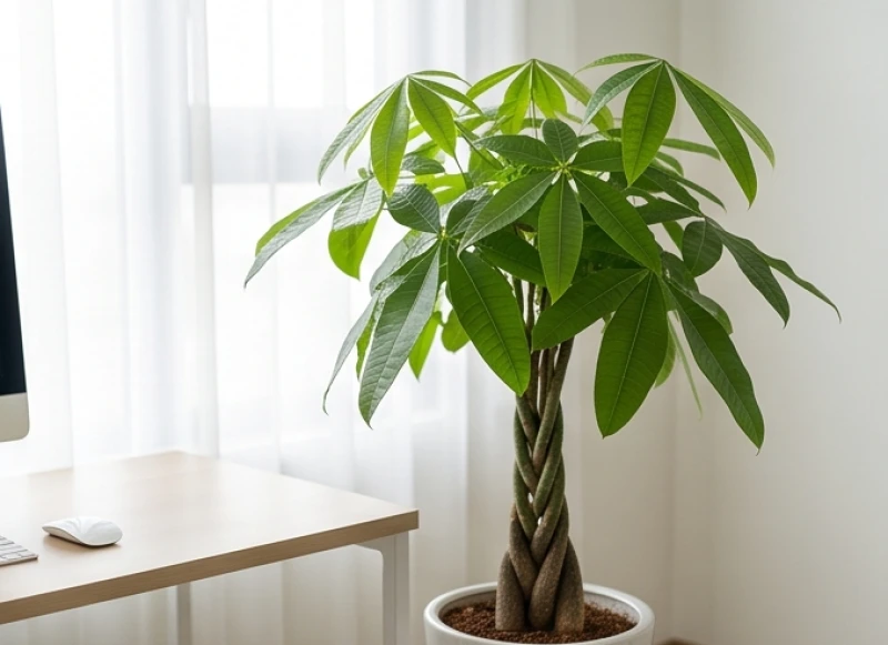 Cây kim ngân với dáng thân bện xoắn khỏe mạnh đặt tại góc làm việc giúp người mệnh Mộc giảm bớt tính nóng nảy