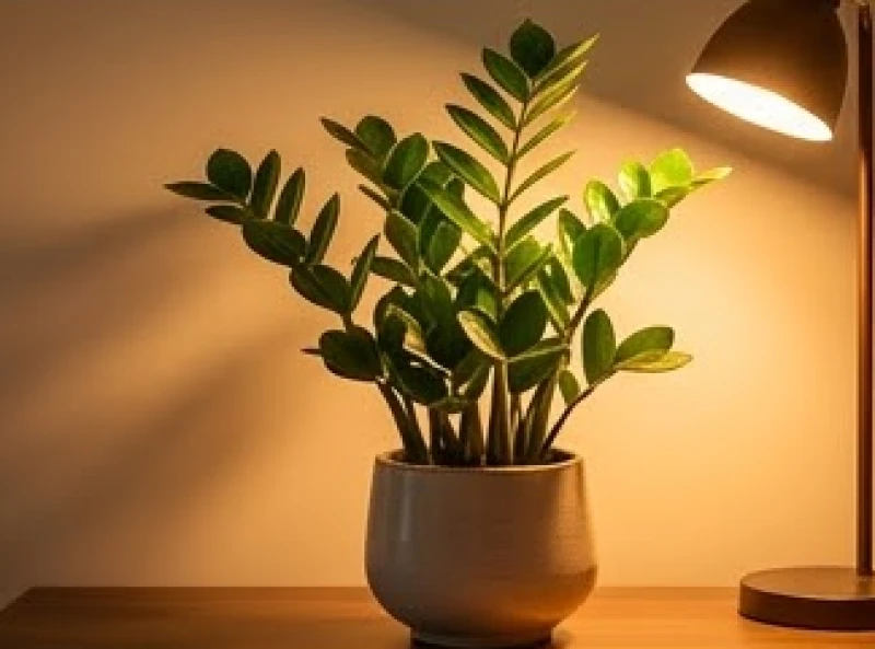 Tài lộc tuổi Ngọ: Cách xác định góc tụ tài bằng la bàn 5 Chậu cây kim tiền lá xanh dày đặt dưới ánh đèn vàng ở góc tụ tài