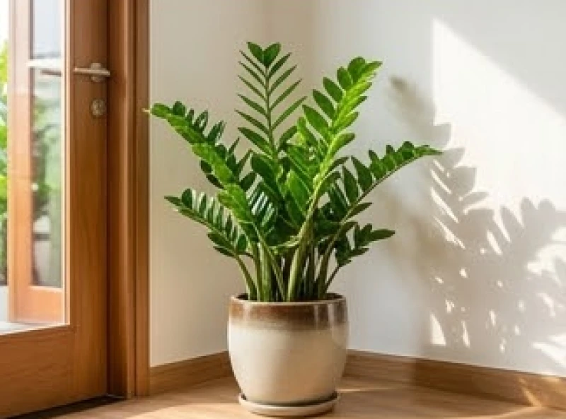 Mệnh Hỏa Hợp Hướng Nào: Tra Cung Phi Nam Nữ Và Cách Hóa Giải 8 Chậu cây kim tiền lá xanh bóng mượt được đặt ngay ngắn ở góc phòng khách gần cửa ra vào