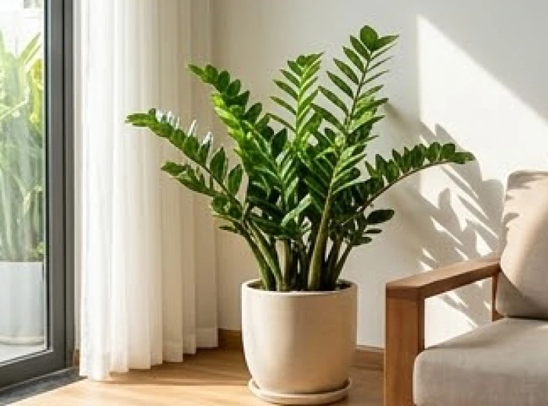 Chậu cây Kim tiền lá tròn xanh mướt đặt tại góc Đông Nam phòng khách để chiêu tài lộc
