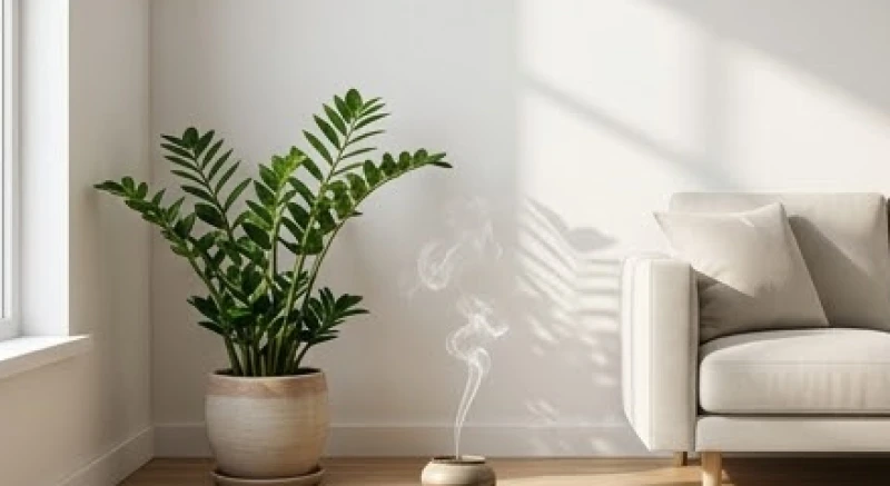 Chậu cây Kim Tiền xanh tươi đặt cạnh góc tường giúp hóa giải âm khí và bất an