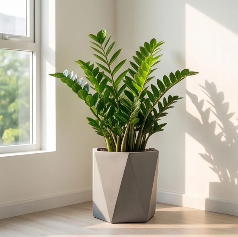 Chậu cây kim tiền xanh tốt đặt ở góc chéo cửa chính giúp người tuổi Hợi mệnh Mộc thu hút vượng khí
