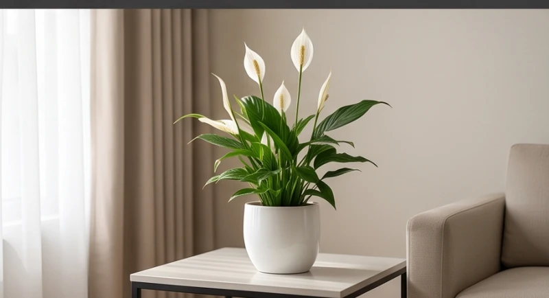 Cây trồng trong nhà hợp tuổi Thân: Vị trí đặt và đại kỵ phong thủy 7 Cây lan ý xanh tươi vươn lên hoa trắng thanh tao được trồng trong chiếc chậu sứ trắng tinh tế phù hợp cho mệnh Kim