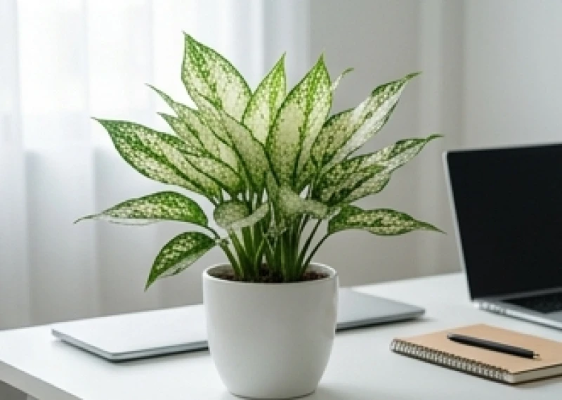 Những chiếc lá đốm trắng của chậu cây ngọc ngân mang đến năng lượng tích cực cho người mệnh Kim
