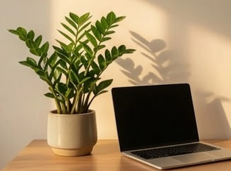 Sơn Đầu Hỏa là gì: Luận nạp âm, con số may mắn và hướng hợp 9 Chậu cây kim tiền lá xanh mướt đặt cạnh máy tính xách tay trên bàn làm việc bằng gỗ