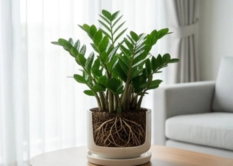 Chậu cây xanh sinh trưởng tốt với rễ sâu và lá bóng mượt giúp chủ nhân tuổi tuất thu hút vượng khí