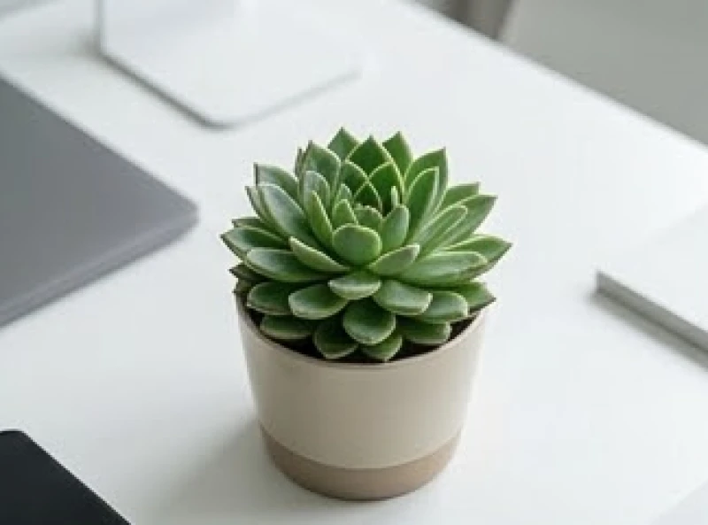 Chậu sen đá nhỏ trên bàn làm việc giúp giữ tài sản cho người muốn tìm cây phong thủy