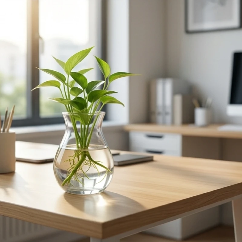 Chậu cây thủy sinh nhỏ gọn đặt trên bàn làm việc hóa giải thị phi môi trường công sở
