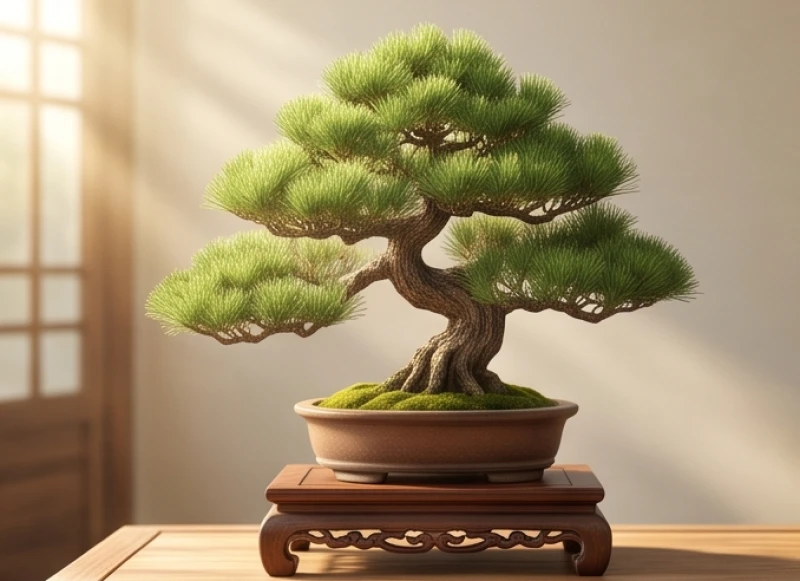 Cây tùng bách bonsai đại diện cho sinh khí và tính cách kiên cường của người nam tuổi Canh Dần