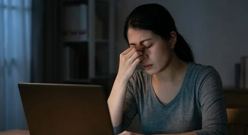 Mơ thấy con gái bị bắt cóc: Giải mã điềm báo và số may mắn 5 Người mẹ lộ vẻ mệt mỏi gục đầu bên cạnh chiếc máy tính xách tay giữa đêm khuya thanh vắng