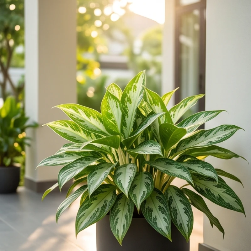 Cây trồng ngoài sân hợp tuổi Thân: Độ chịu nắng và vị trí 3 Chậu cây bạch mã hoàng tử bản lá lớn đặt dưới bóng râm hiên nhà tránh nắng gắt