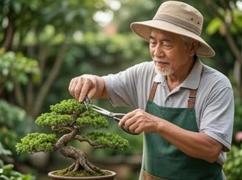 Tử vi trọn đời tuổi Giáp Thìn 1964 nam mạng: Mốc hạn và hóa giải 3 Gia chủ nam tận hưởng thú vui chăm sóc chậu cây cảnh bonsai tại sân vườn để xoa dịu căng thẳng gia đạo
