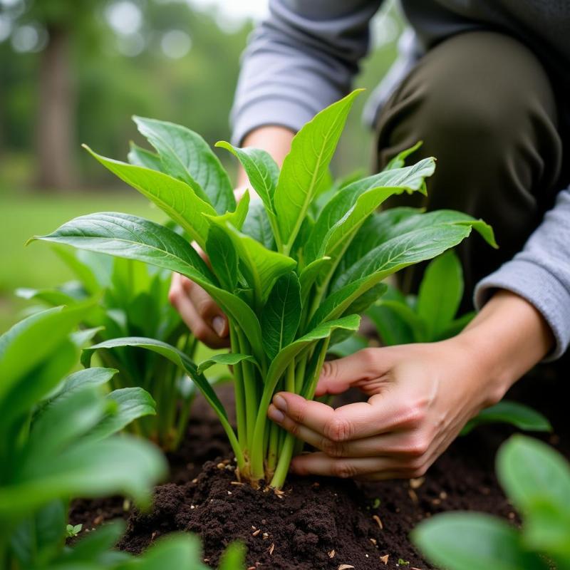 Chăm sóc cây đinh lăng xanh tốt