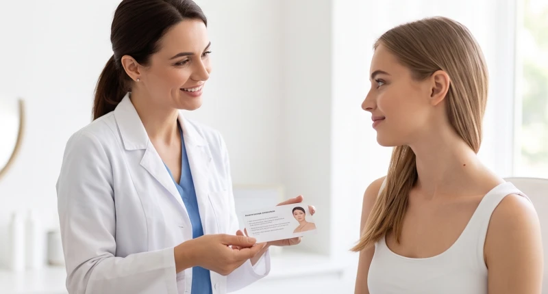 Bác sĩ dặn dò cách chăm sóc và bảo vệ vùng da cổ cẩn thận sau khi thực hiện can thiệp
