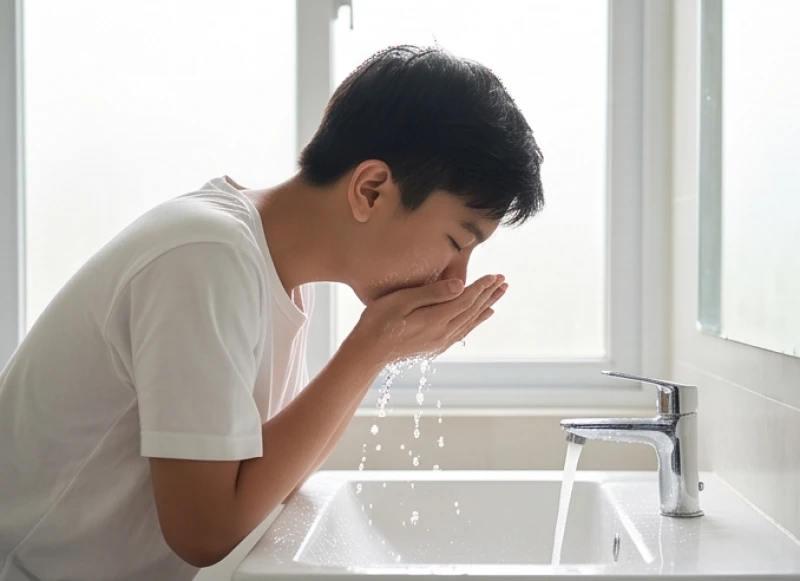 Sức khỏe tuổi Mão năm 2027: Dự báo rủi ro nam nữ và 5 nạp âm 9 Thanh thiếu niên đang rửa mặt bằng nước muối sinh lý để làm dịu các nốt mụn sưng viêm tuổi dậy thì
