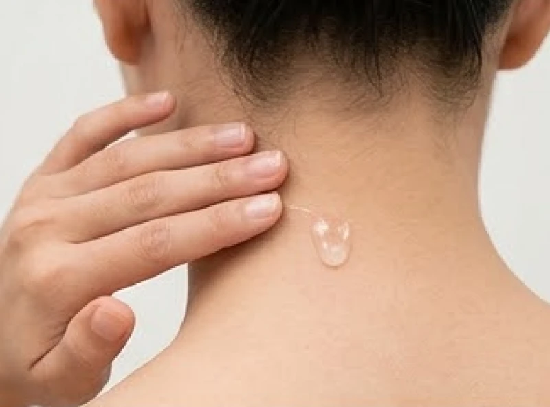 Thoa kem dưỡng ẩm trị sẹo lên vùng da sau gáy để phục hồi mô tế bào