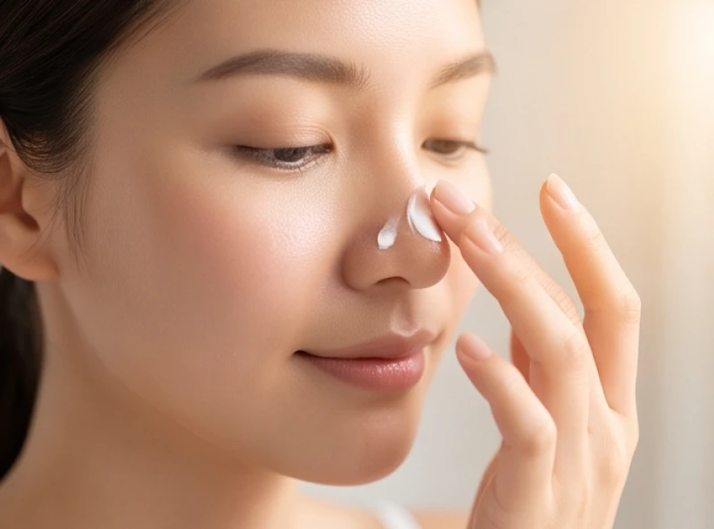 Nốt ruồi ở mũi nữ: Luận giải tướng số và hướng xử lý an toàn 9 Lớp kem phục hồi mỏng chứa Panthenol được thoa đều lên vùng da mũi vừa tẩy nốt ruồi