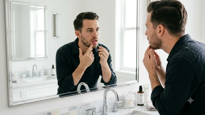 Nốt ruồi ở môi dưới nam: Giải mã tướng số vi mô và lưu ý y khoa 12 Nam giới nhẹ nhàng dùng tăm bông thấm nước muối sinh lý vệ sinh vết thương trên môi dưới